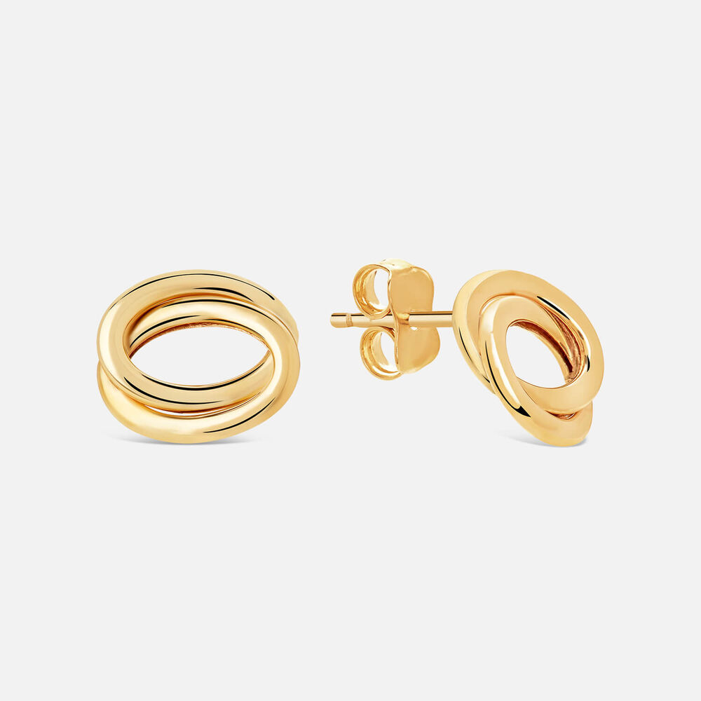 9ct Yellow Gold Open Knot Stud Earrings