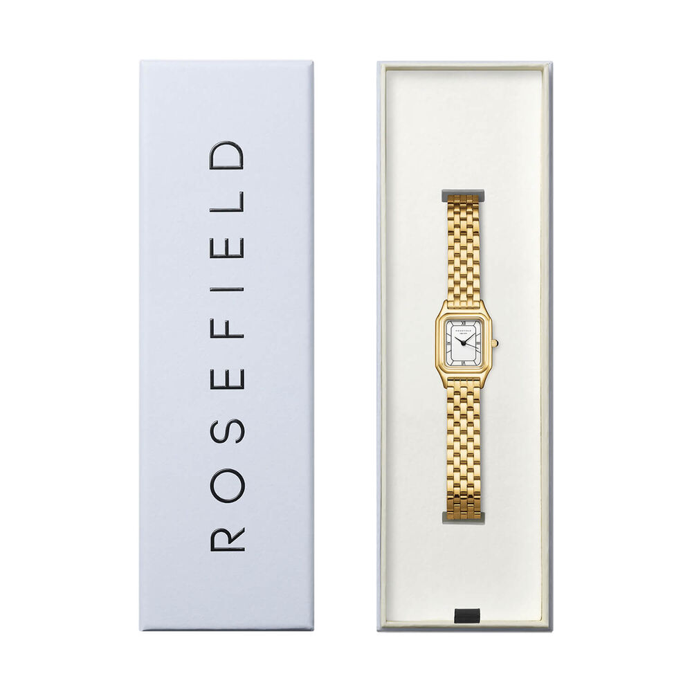 Rosefield Ivy White Gold 21x26mm Dial 23k Gold Plated Steel Bracelet Watch image number 4