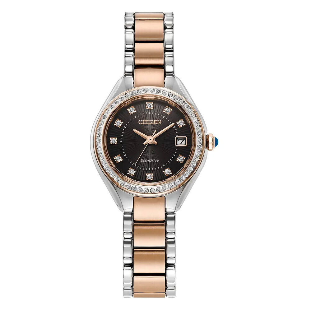 Citizen Crystal 26mm Black Dial Two-Toned Steel Bracelet image number 0