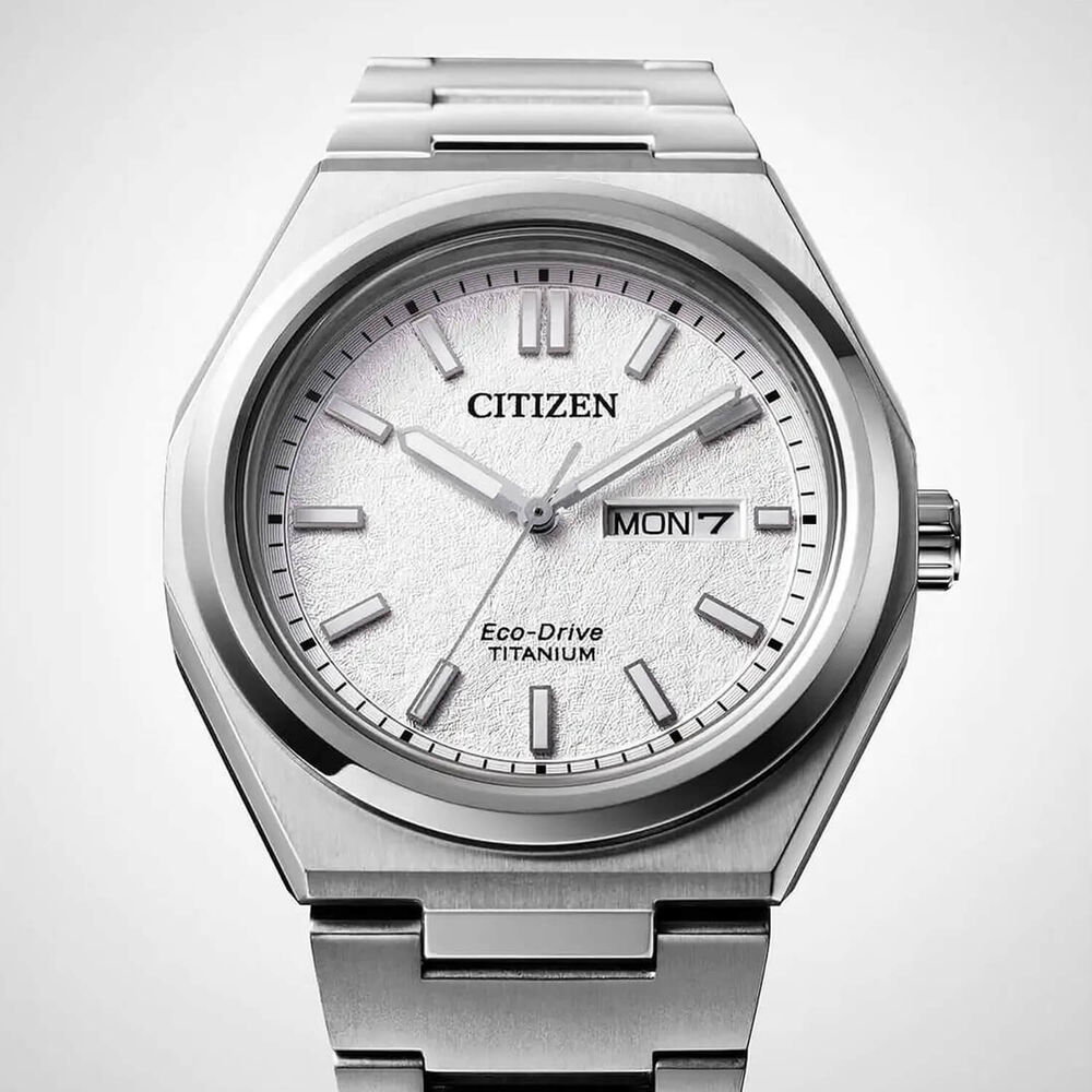 Citizen 'Forza' Super Titanium 39mm White Dial Titanium Bracelet Watch image number 1