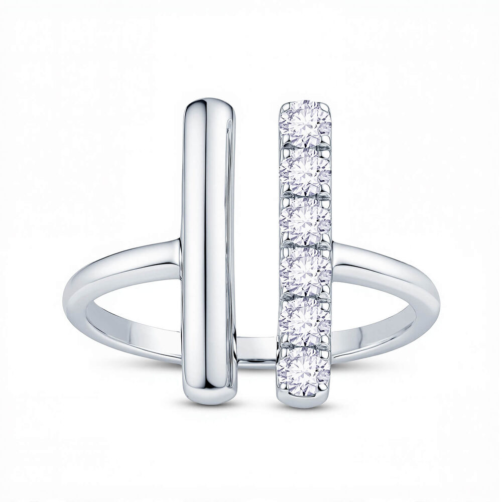 Born Axis Sterling Silver 0.30ct Lab Grown Diamond Split Ring