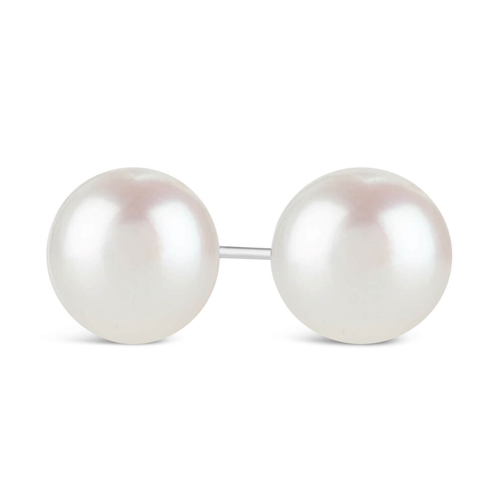 9ct White Gold Freshwater Pearl Stud Earrings