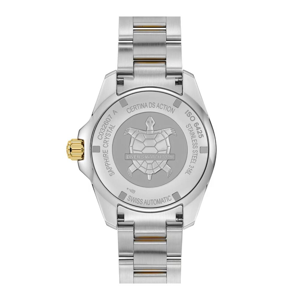 Certina DS Action Diver Powermatic 80 43mm Black Dial Two Tone Steel Bracelet Watch image number 2