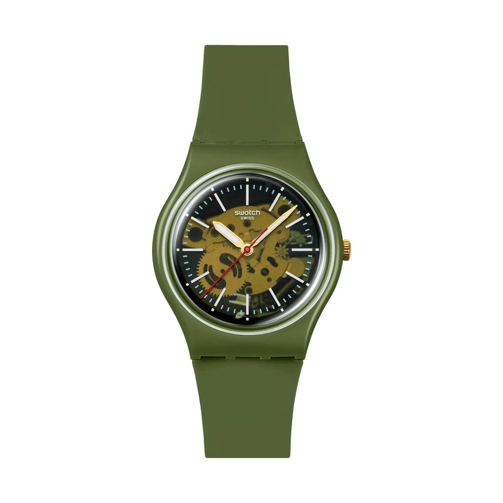 Swatch Thru The Greenery 34mm Green Dial Strap Watch image number 0
