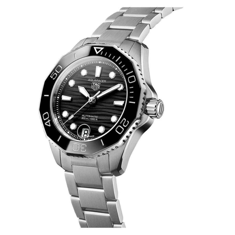 TAG Heuer Aquaracer 36mm Black Dial Black Bezel Steel Case Bracelet Watch