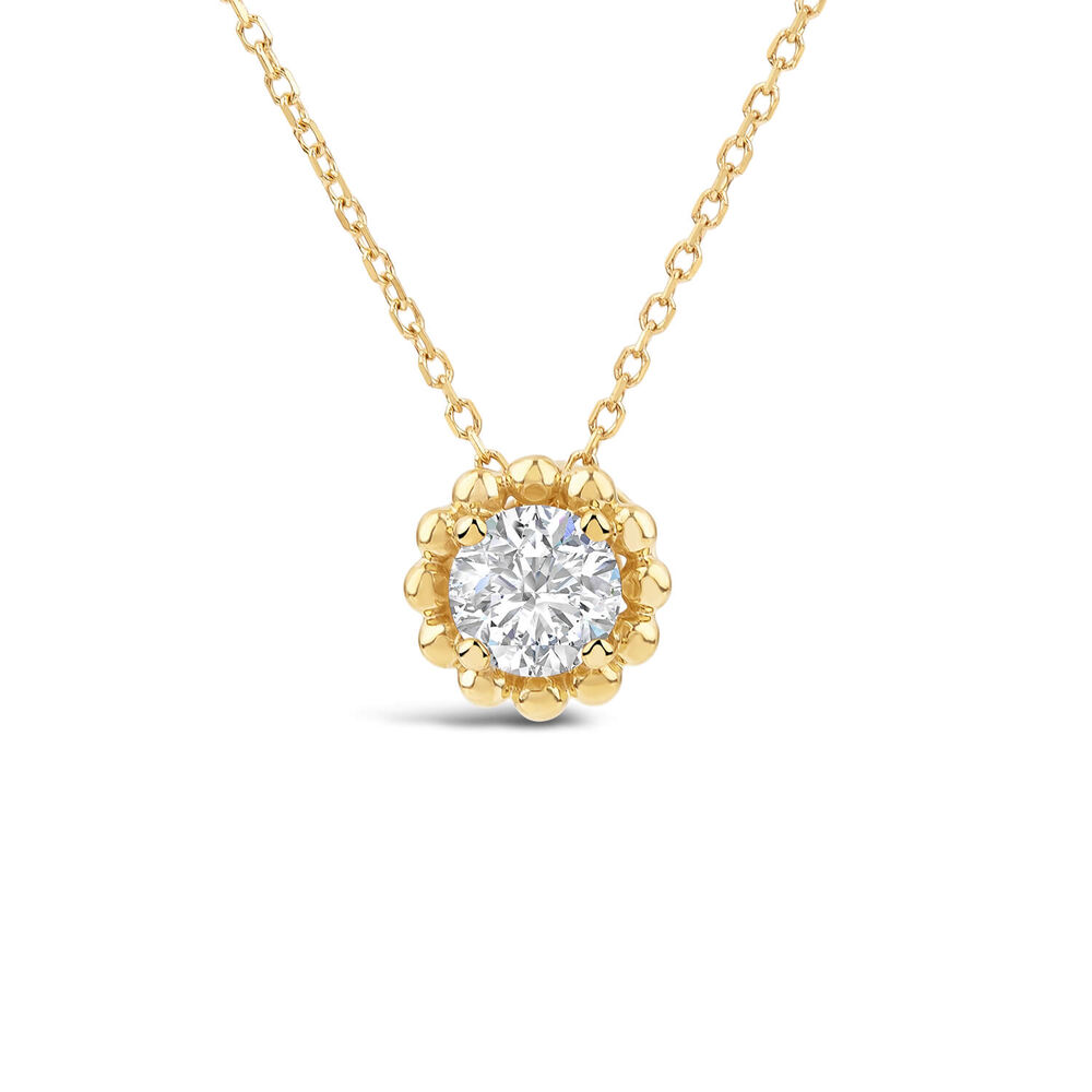 Born Granules 9ct Yellow Gold Lab Grown 0.50ct Round Diamond Pendant