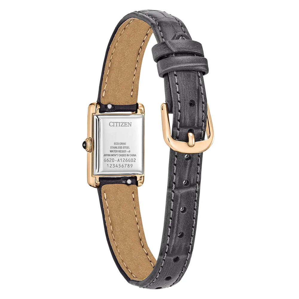 Citizen Fio Roma 24x17mm Silver Dial Grey Leather Strap Watch