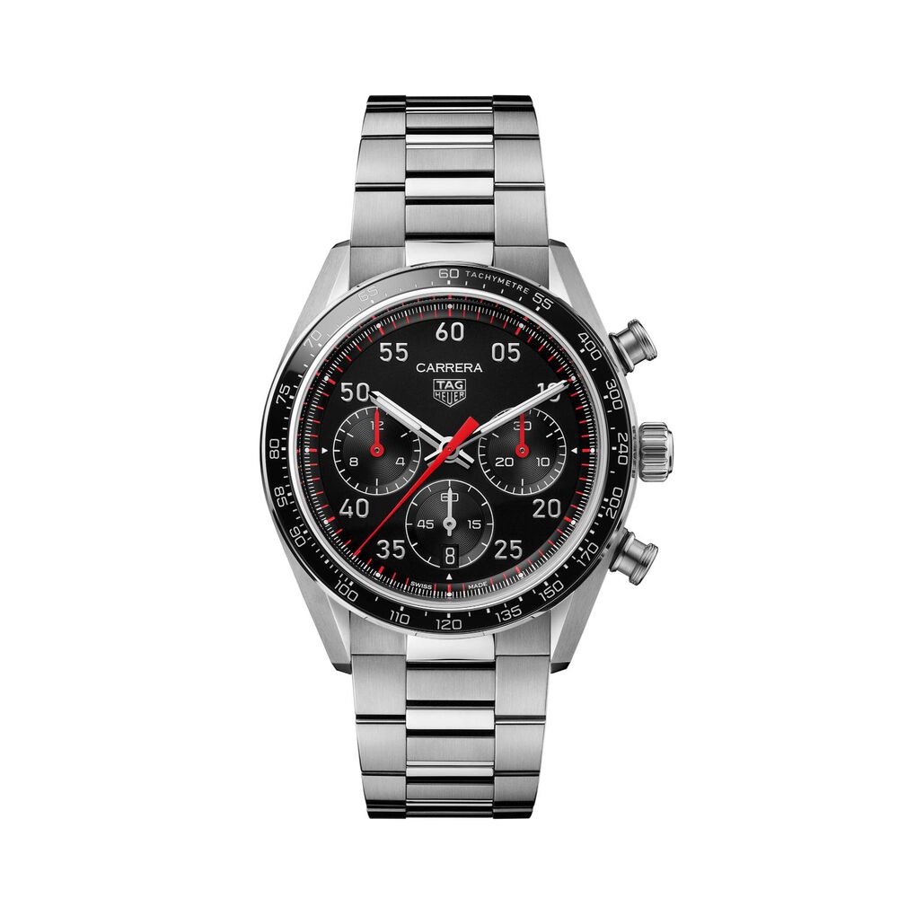 TAG Heuer Carrera Chronograph Sport 42mm Black Dial Steel Bracelet Watch