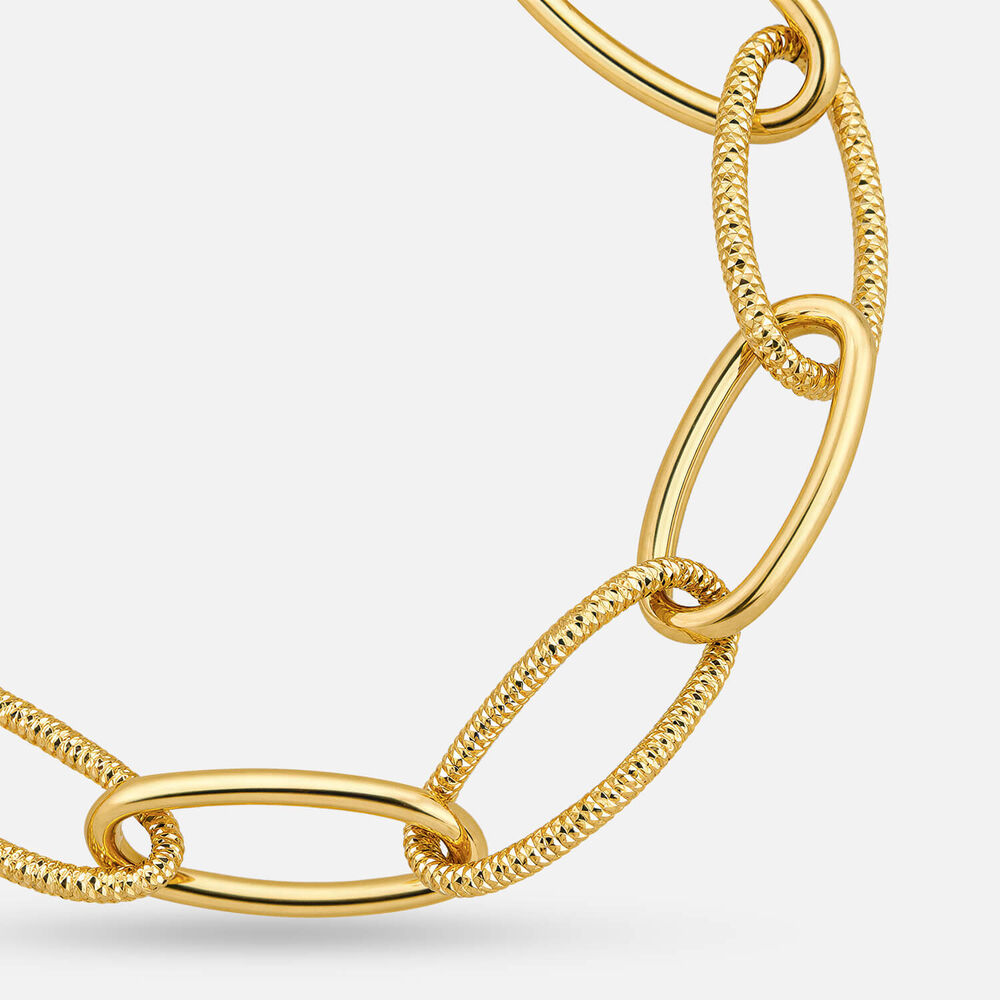 Yellow Gold Plated Sterling Silver Open Curb Link Bracelet