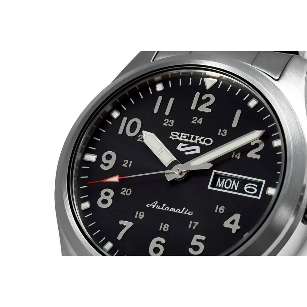 Seiko 5 Sports Field 39.4mm Black Dial Bracelet Watch image number 1