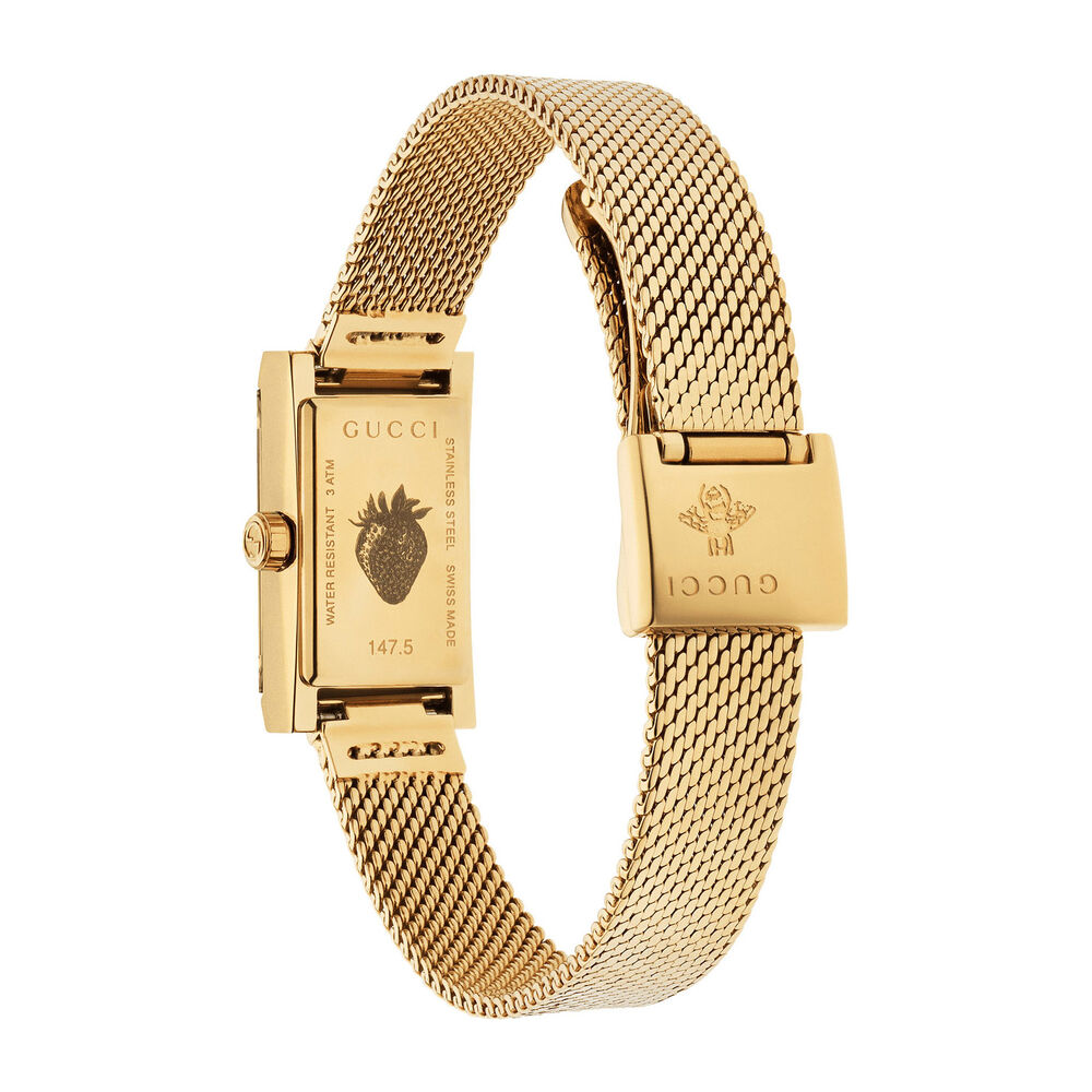 Gucci G-Frame Yellow Gold Mesh 25mm Ladies' Watch image number 1