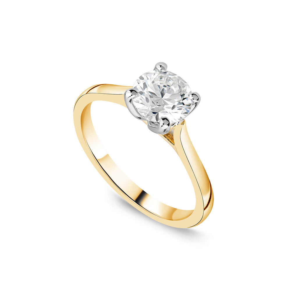 Born 18ct Yellow Gold 1.20ct Lab Grown Round Solitaire Diamond Ring