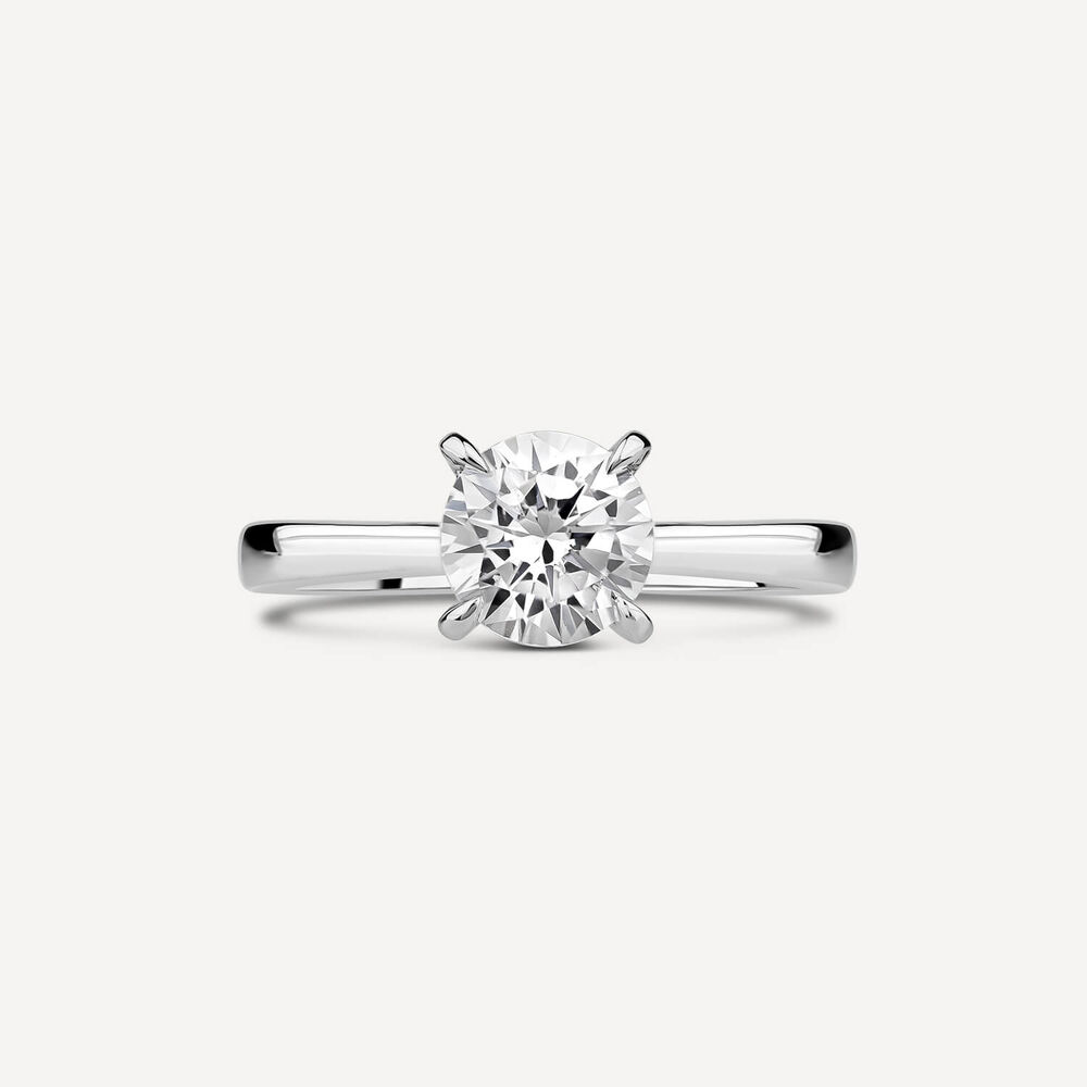18ct White Gold Lab Grown 1ct Round Brilliant Diamond Engagement Ring image number 1