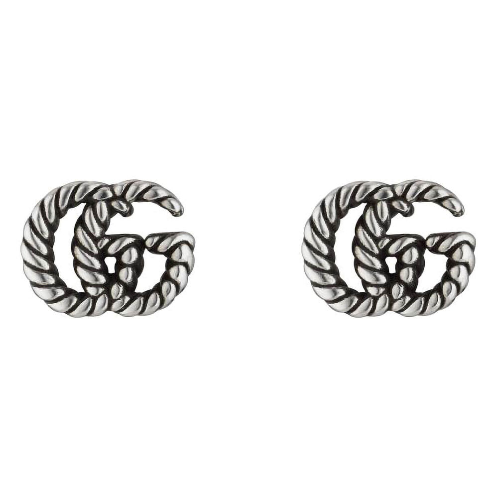 Gucci GG Marmont Butterfly Clasp Silver Earrings image number 0