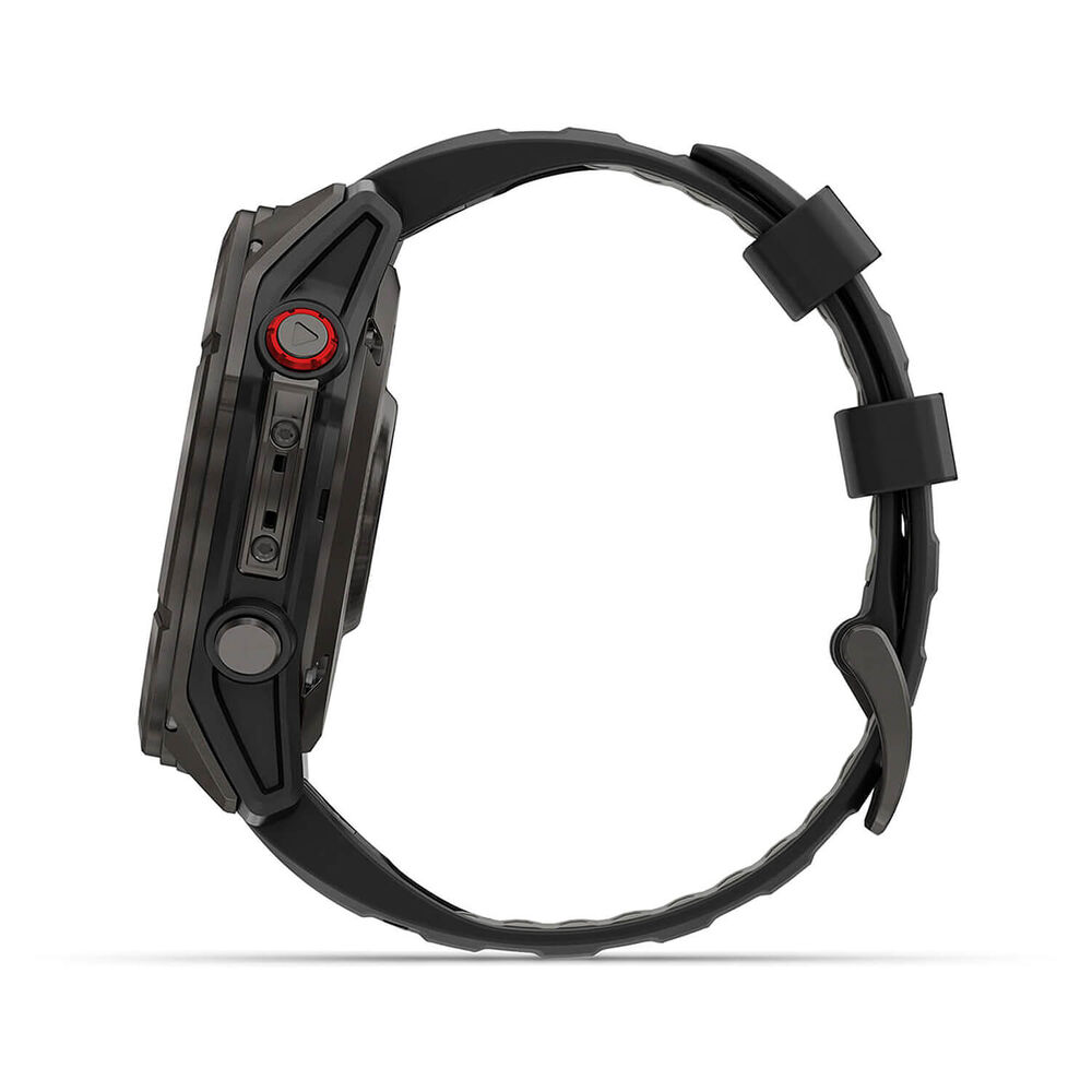 Garmin fenix 8 Pro AMOLED 51mm Carbon Grey DLC Titanium Case Black Silicon Strap Watch image number 5