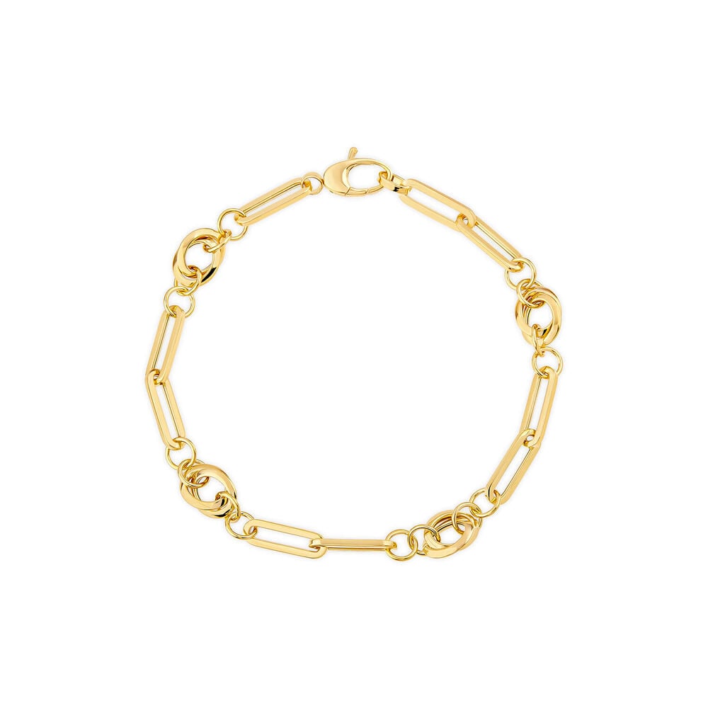 9ct Yellow Gold Knot Paperlink Bracelet image number 0