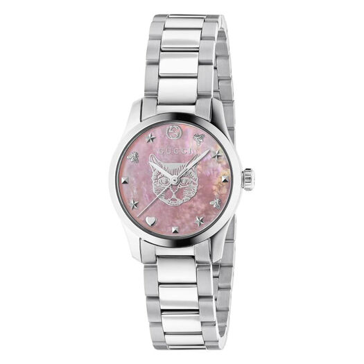 Gucci G-Timeless Pink Mother of Pearl Dial 27mm Ladies Watch