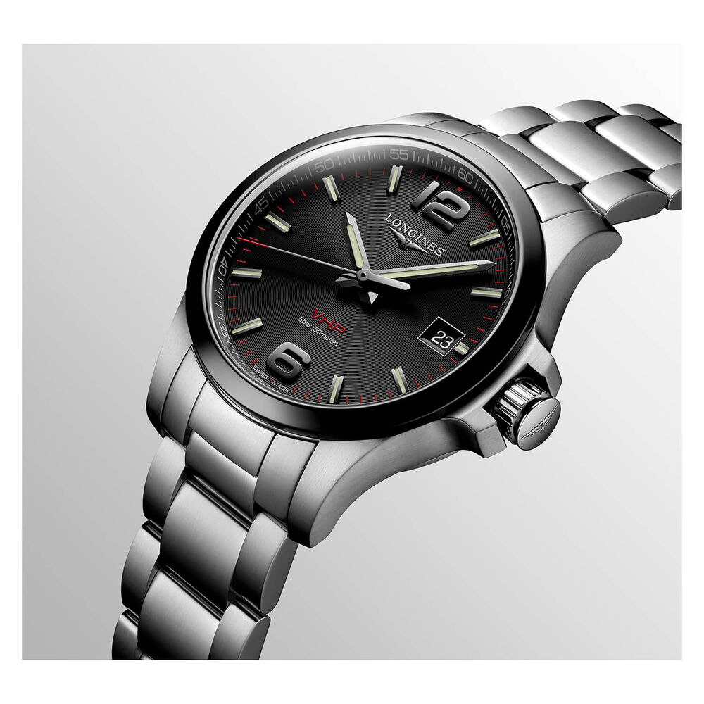 Longines Conquest V.H.P. Black Dial & Steel Bracelet Watch image number 4