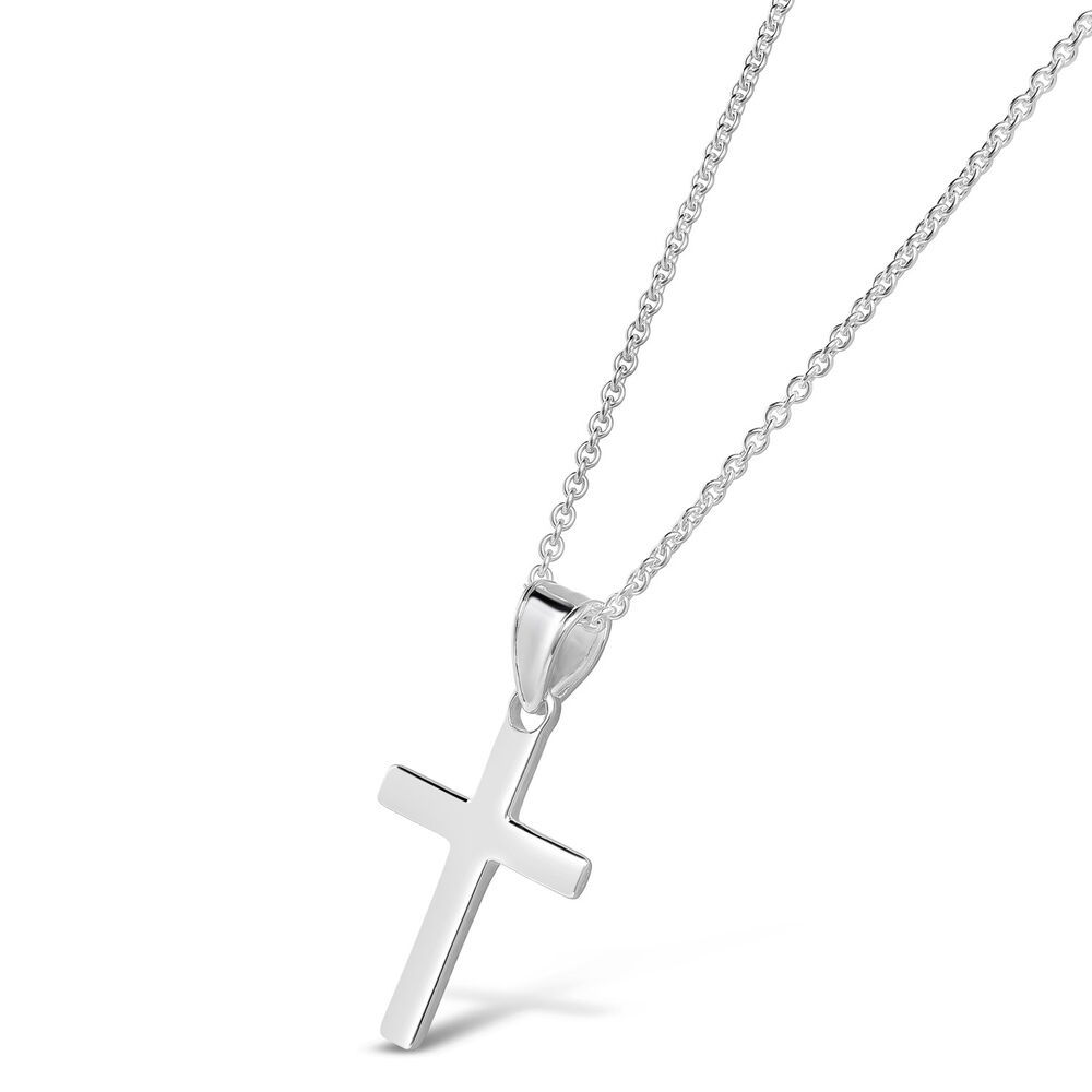 Sterling Silver Cross Necklace (Chain Included) image number 1