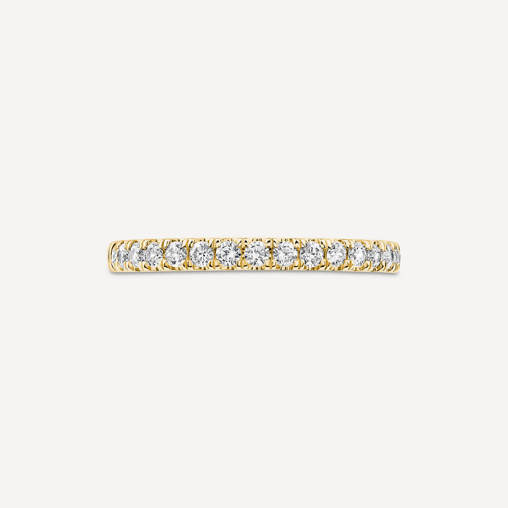 9ct Yellow Gold 2mm 0.25ct Diamond Split Claw Wedding Ring
