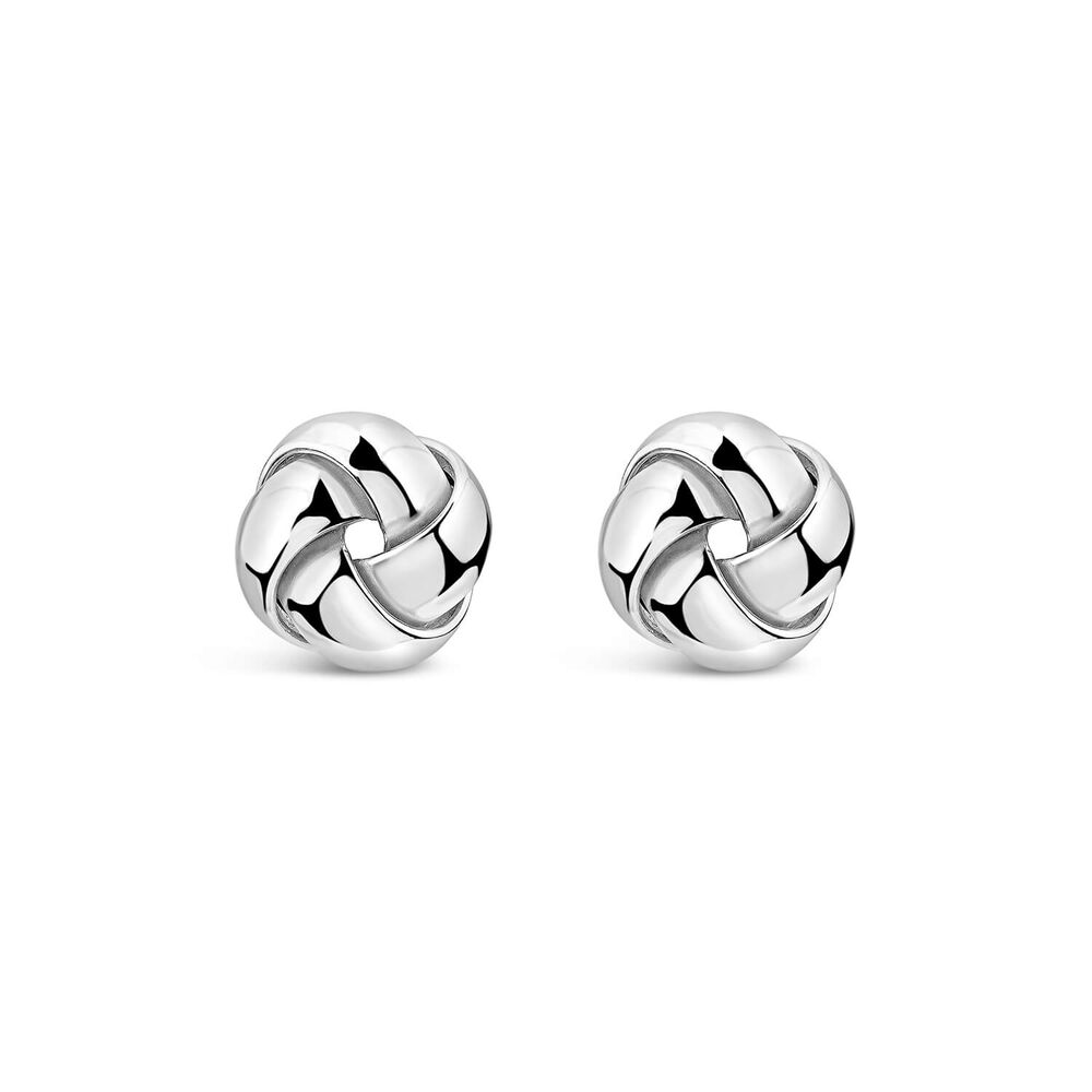 Sterling Silver Polished Knot Stud Earrings image number 0