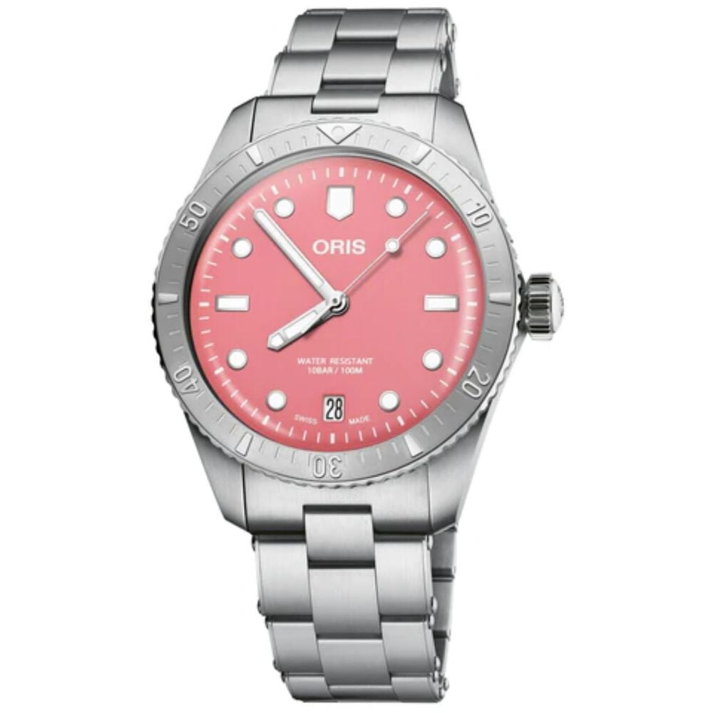 Oris Divers Sixty-Five ‘Cotton Candy’ 38mm Pink Dial Steel Bracelet Watch