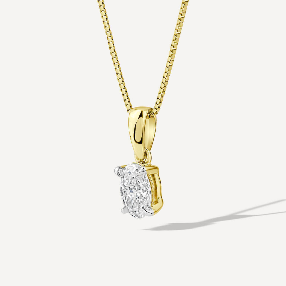 18ct Yellow Gold Lab Grown 0.33ct Oval Diamond Pendant