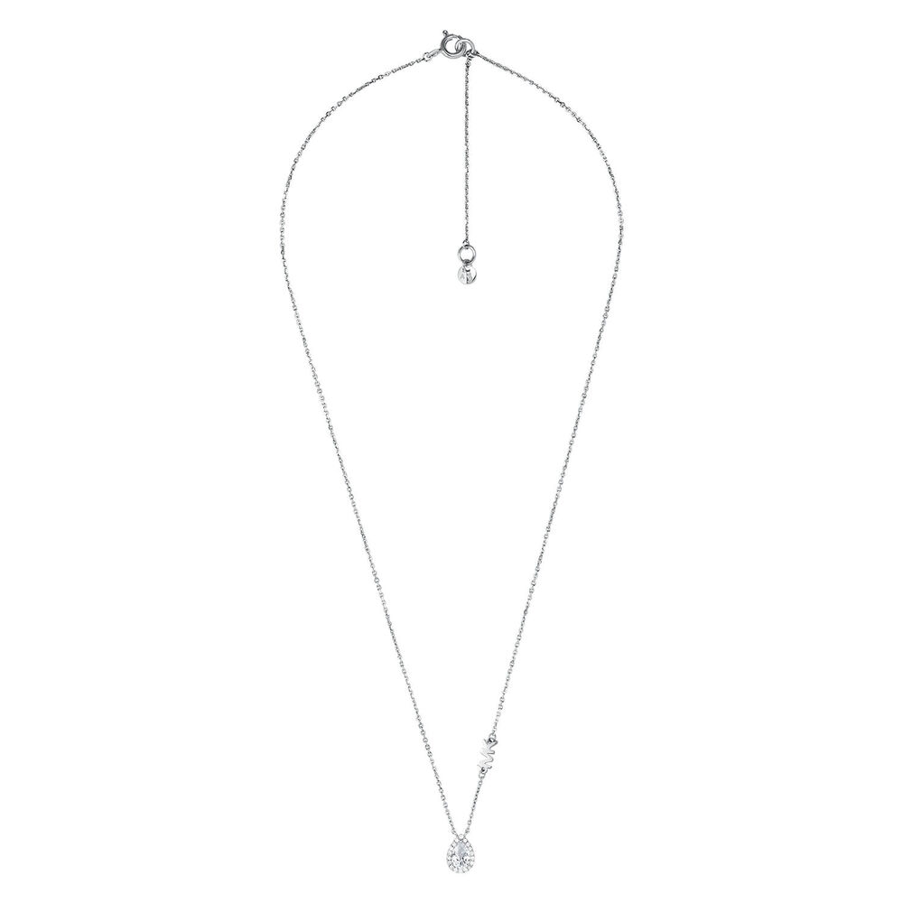 Michael Kors Sterling Silver Brilliance Cubic Zirconia Pear Necklace