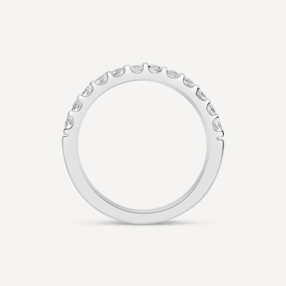 Sterling Silver Cubic Zirconia Set Half Hoop Eternity Ring image number 3