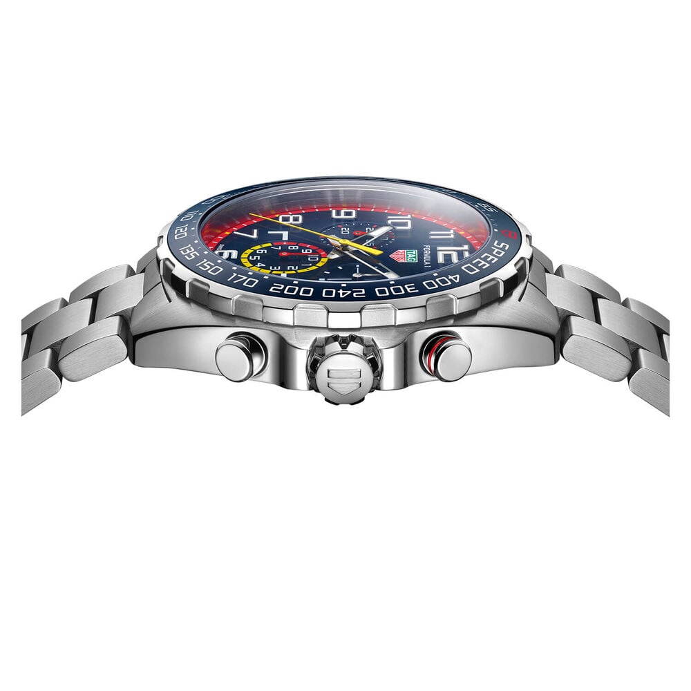 TAG Heuer Formula 1 Red Bull Quartz 43mm Chronograph Blue Dial Steel Case Bracelet Watch image number 3