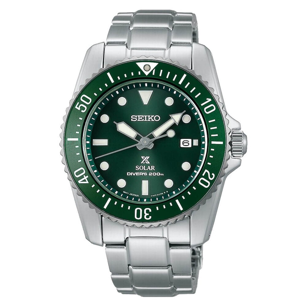 Seiko Prospex Compact 38.5mm Green Dial Bracelet Watch image number 0