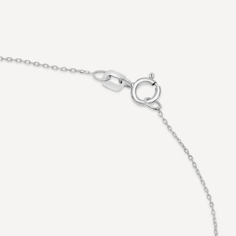 9ct White Gold Cubic Zirconia Set & Polished Drop Necklet image number 3