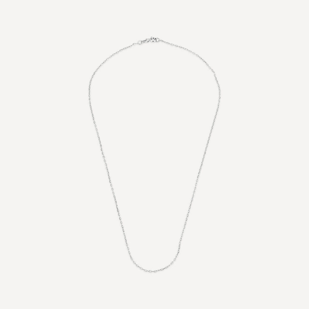 9ct White Gold 18' Rolo Chain Necklet image number 2