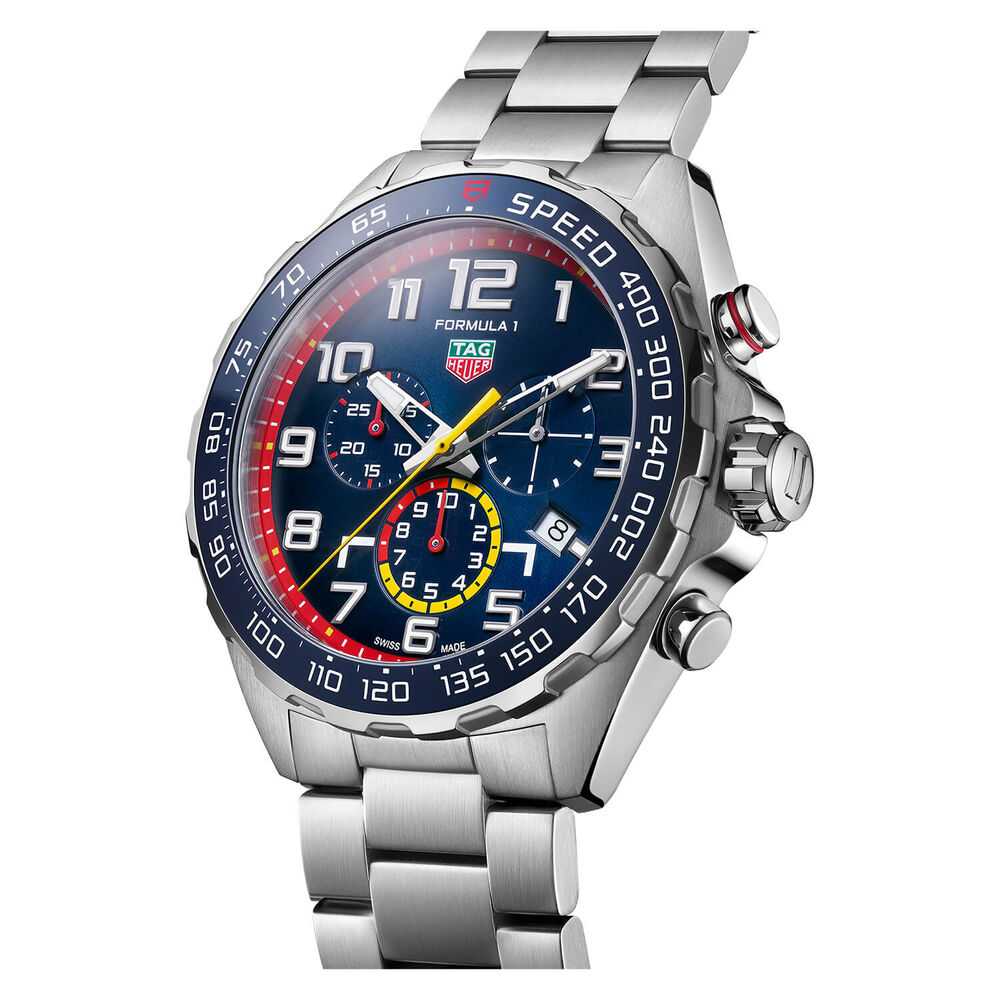 TAG Heuer Formula 1 Chronograph x Red Bull Racing 43mm Blue Dial Stainless Steel Bracelet Watch image number 2