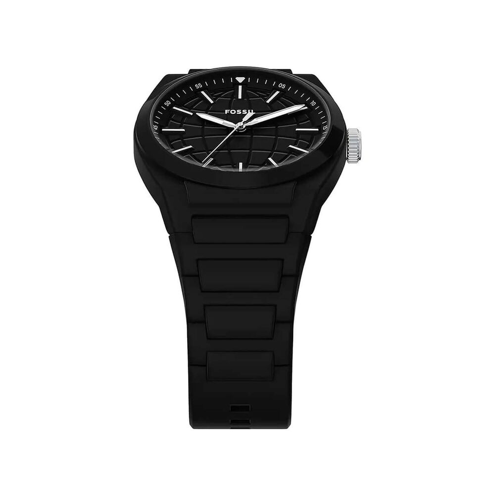 Fossil Everett 42mm Black Dial & Silicone Strap Watch