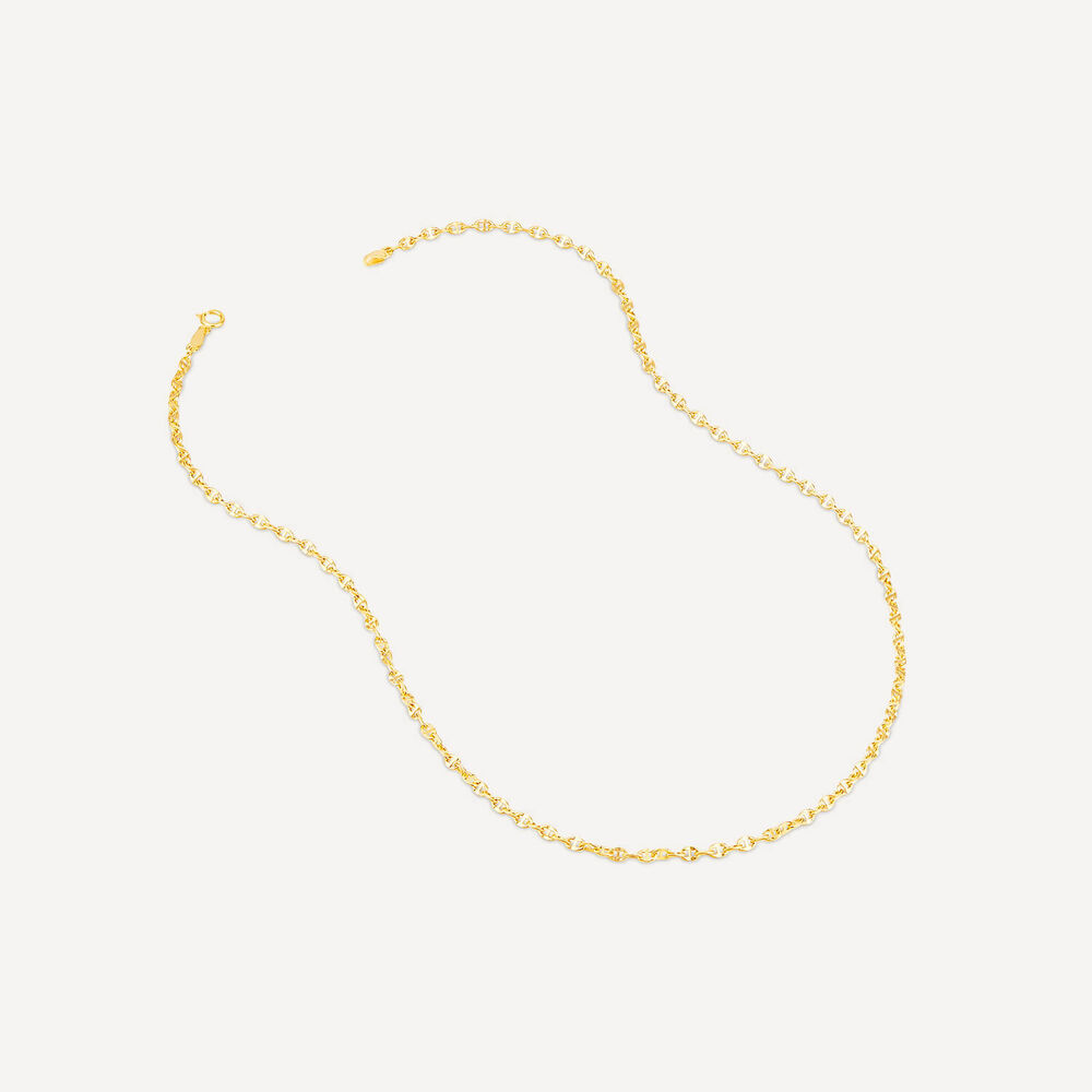 9ct Yellow Gold Small Link 18 inch Chain Necklet image number 2