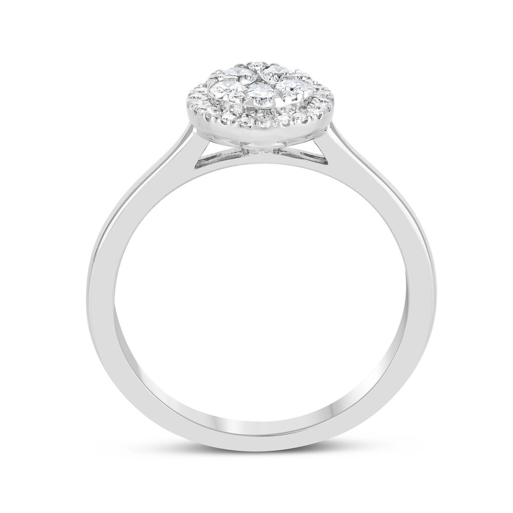 Platinum 0.33ct Diamond Halo Cluster Ring image number 2