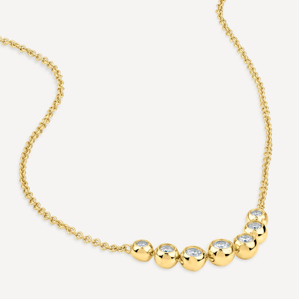 Born Granules 9ct Yellow Gold Lab Grown 0.20ct Round Diamond Necklet image number 2