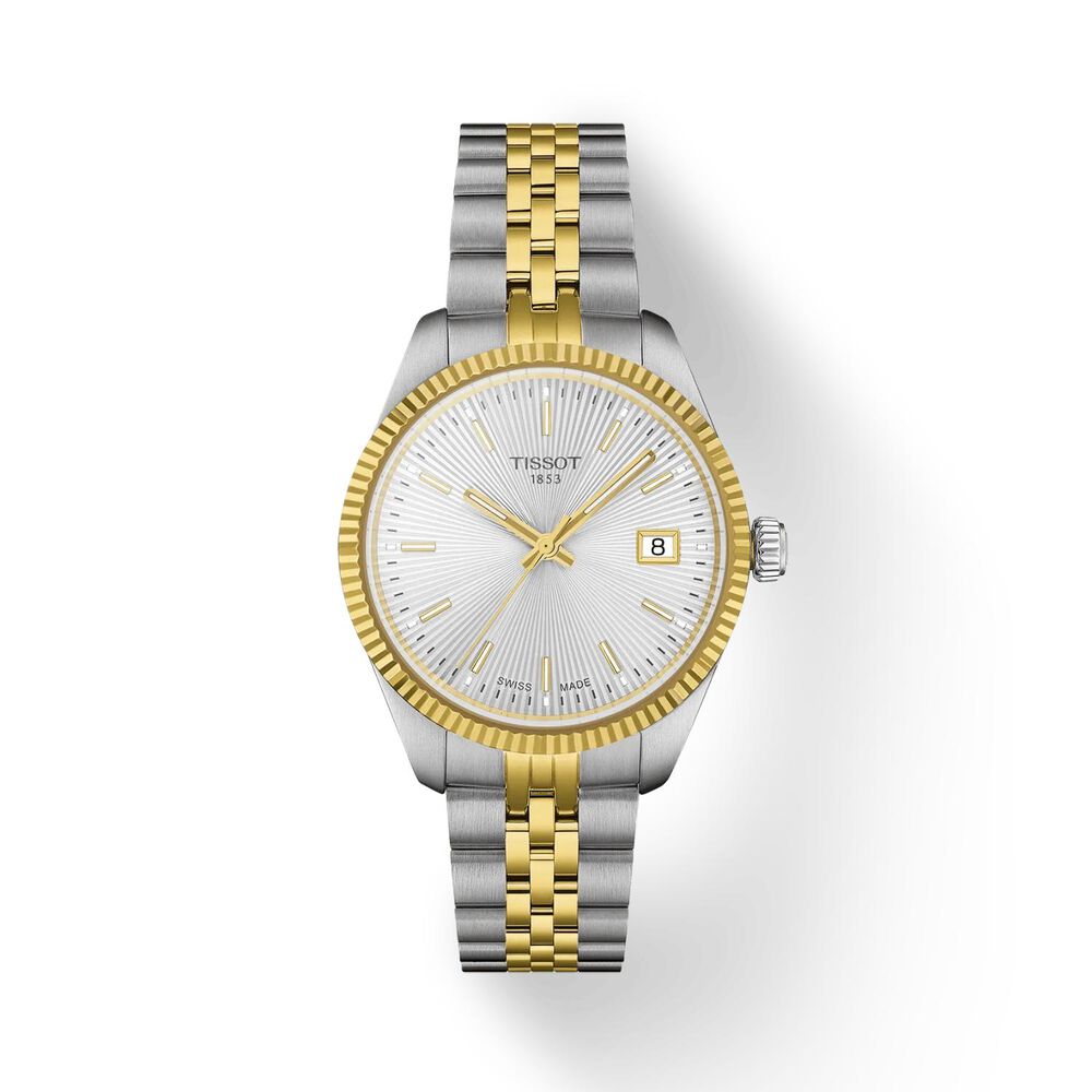 Tissot Ballade 34mm Silver Dial Yellow Gold PVD Steel Bracelet Watch image number 0