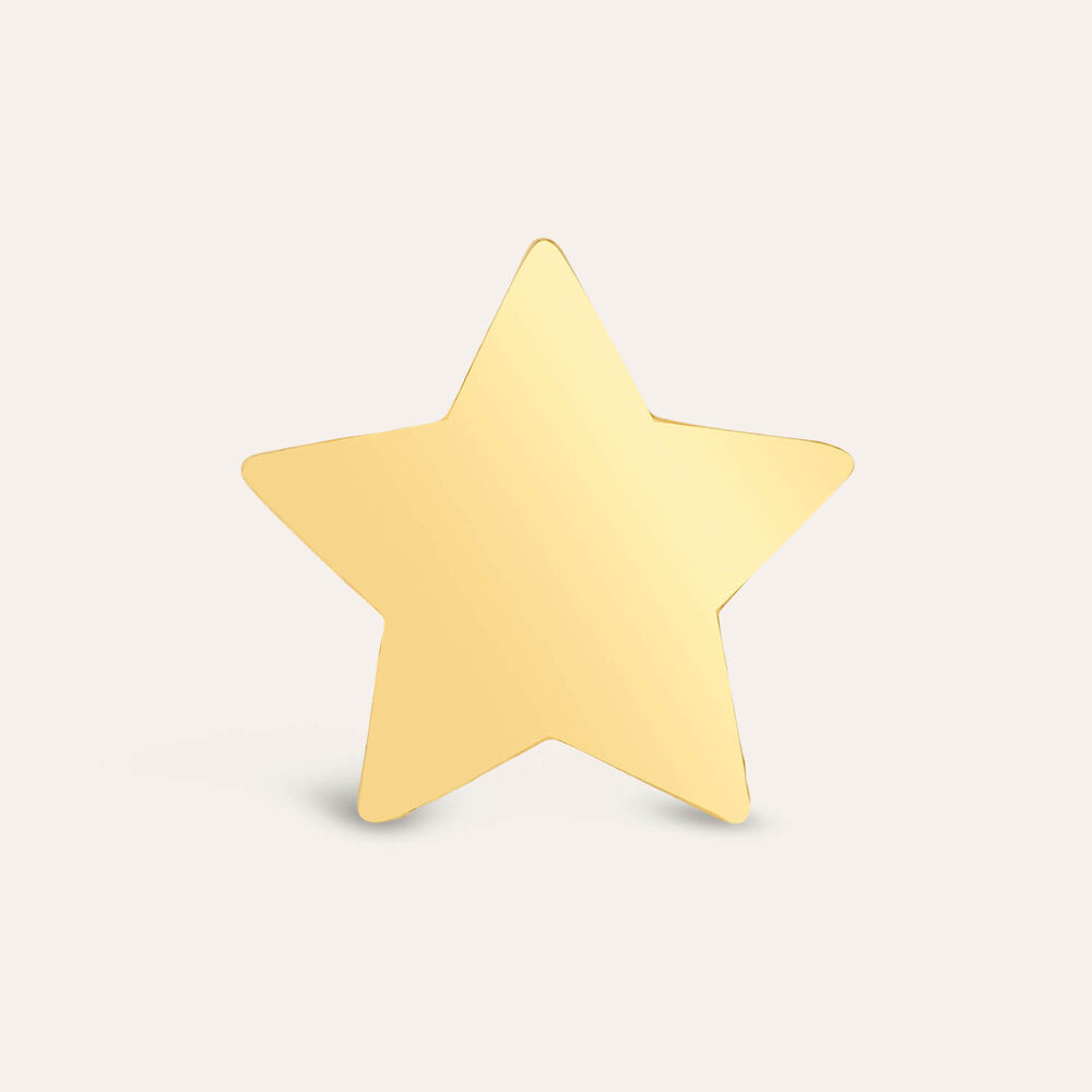 9ct Yellow Gold Plain Star Single Stud Earring