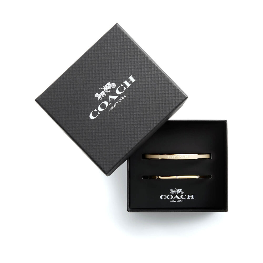 Coach Signature Gold Tone Duo Bangle Set
