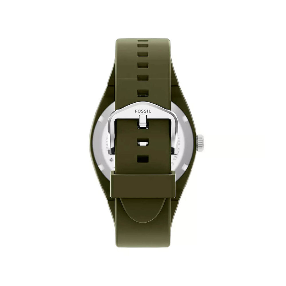 Fossil Everett 42mm Olive Green Dial & Silicone Strap Watch