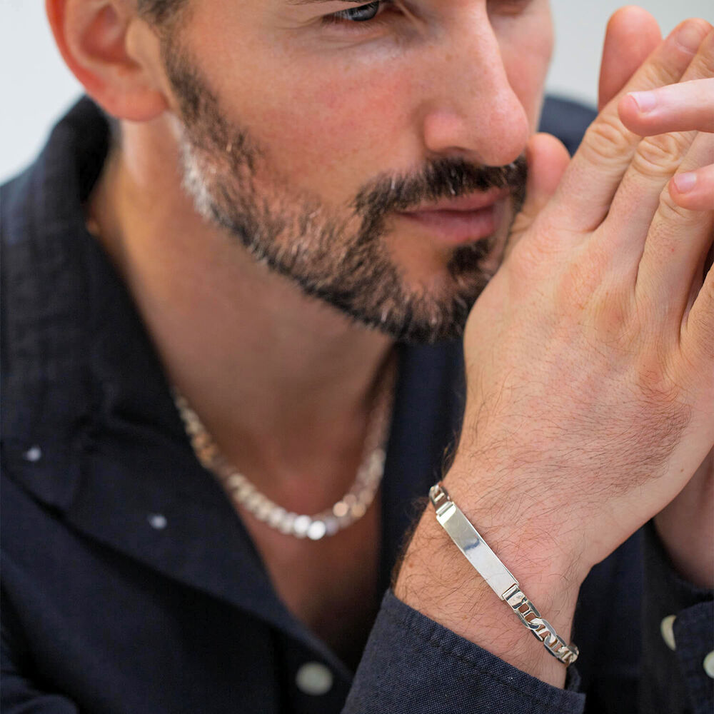 Sterling Silver Identity Link Bracelet image number 2