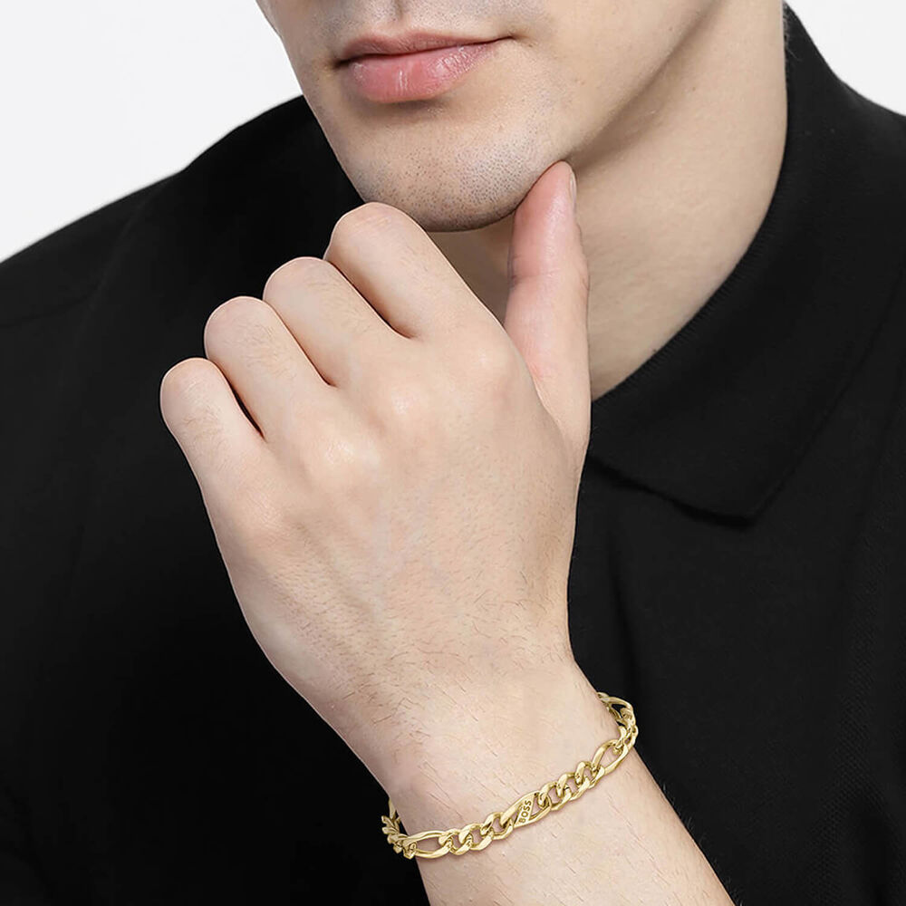 BOSS Rian Yellow Gold Plated Bracelet image number 1