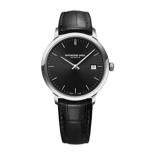 Raymond Weil Tocatta Black Dial & Black Leather 39mm Watch