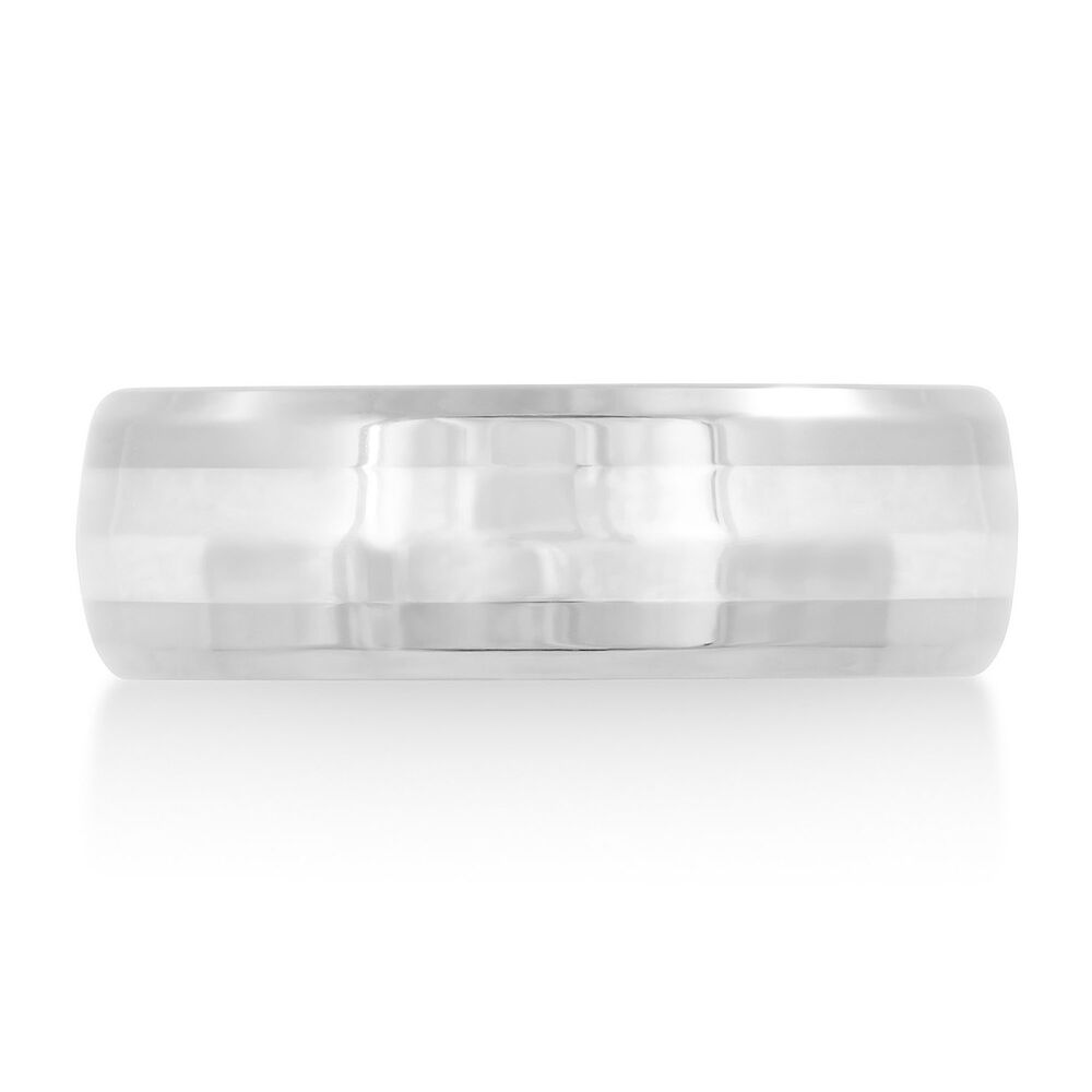 Titanium and Silver 7mm Wedding Ring