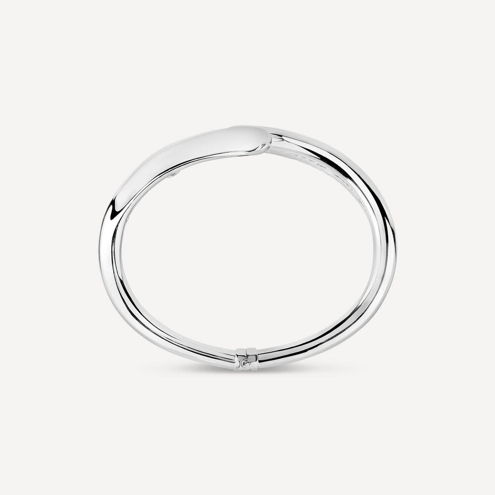 Sterling Silver Shiny Polished Curve Bangle