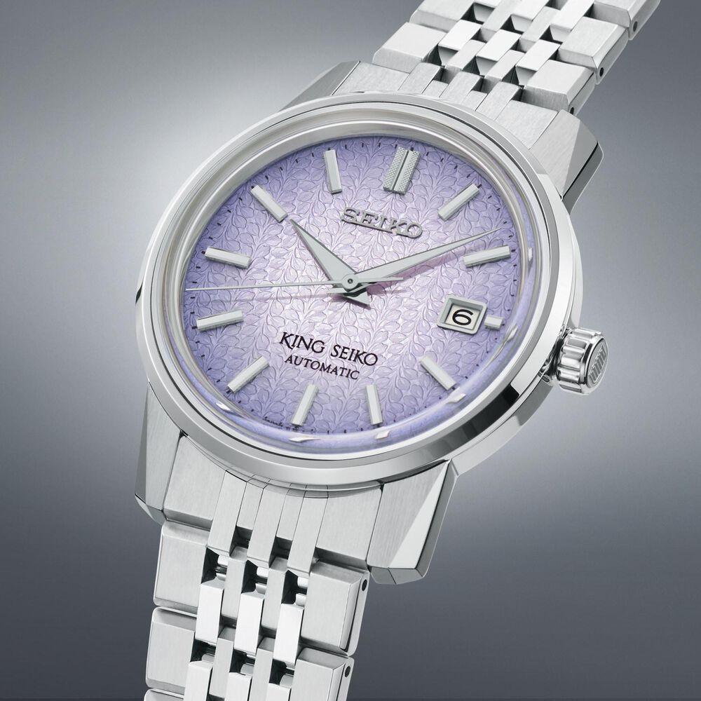 King Seiko KSK 6L ‘Tenjin-Fuji Violet’ 38.6mm Dial Stainless Steel Bracelet Watch image number 2