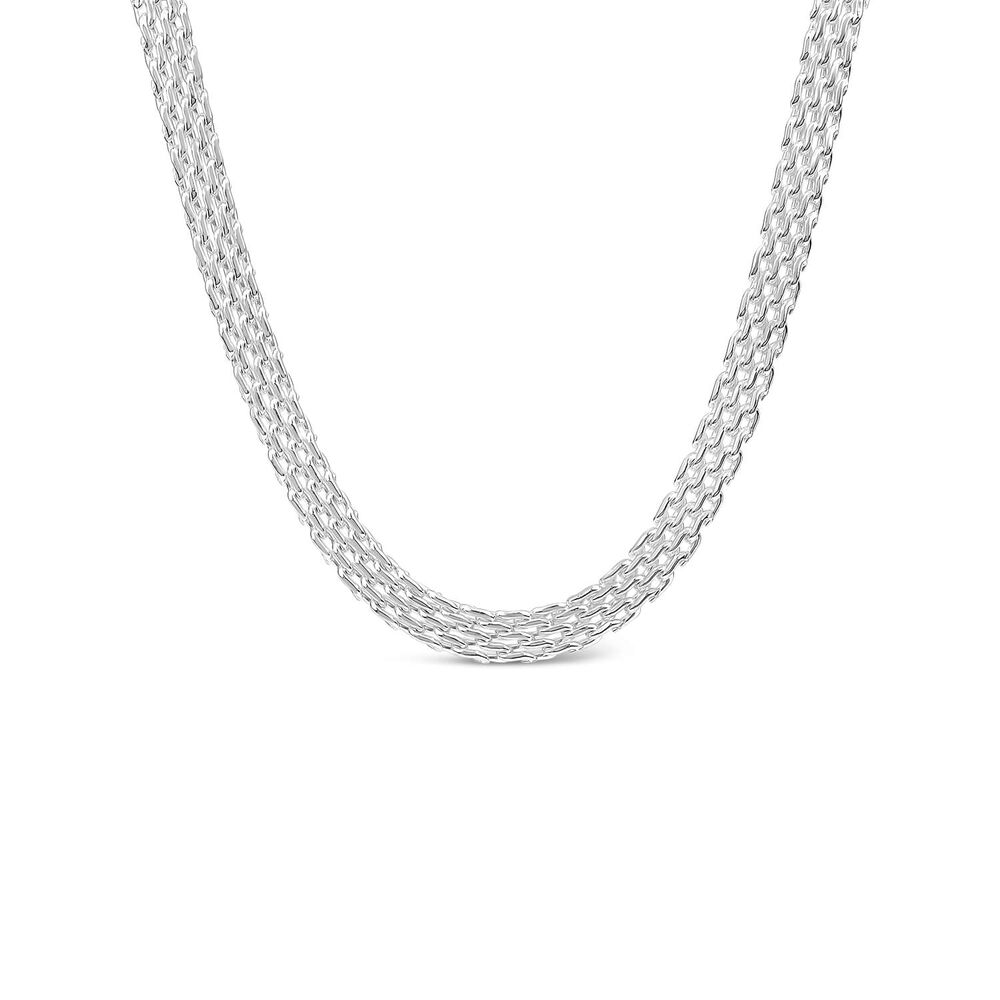 Sterling Silver Brick Meshed Style Necklet image number 0