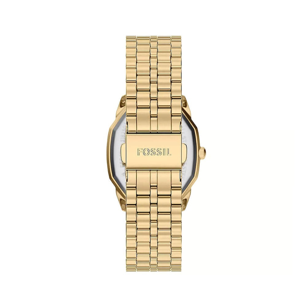 Fossil Harlow 32x27mm Green Dial Gold Tone Stainless Steel Bracelet Watch image number 3